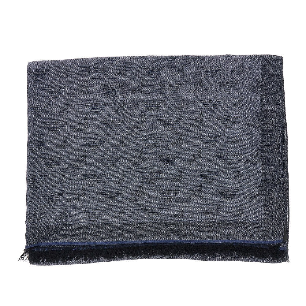 EMPORIO ARMANI OS viscose-blend scarf with eagle motif