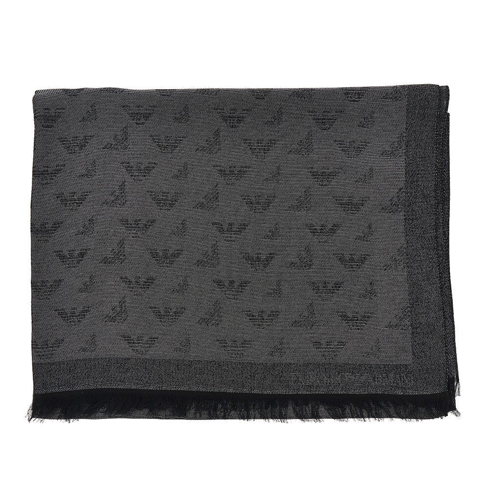 EMPORIO ARMANI OS viscose-blend scarf with eagle motif