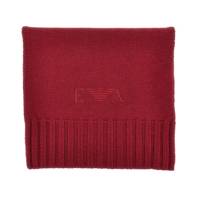 wool scarf with logo embroidery