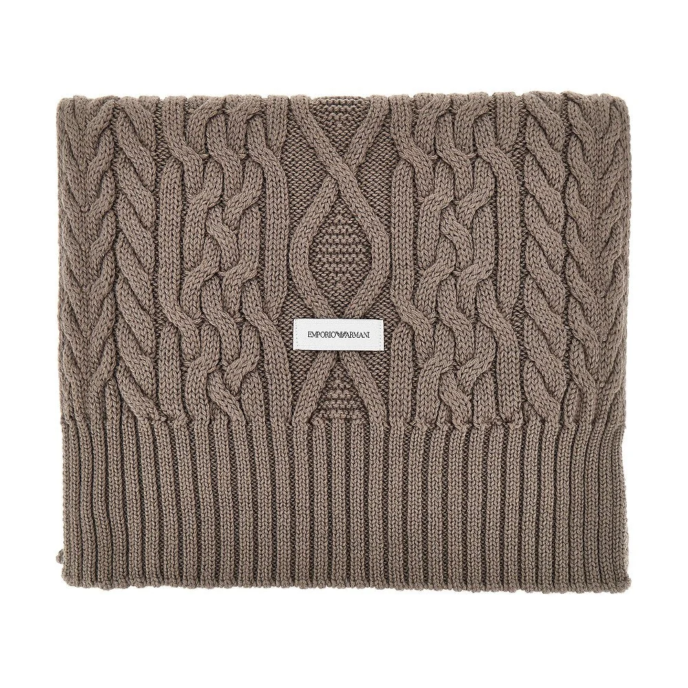 wool-blend scarf with logo label