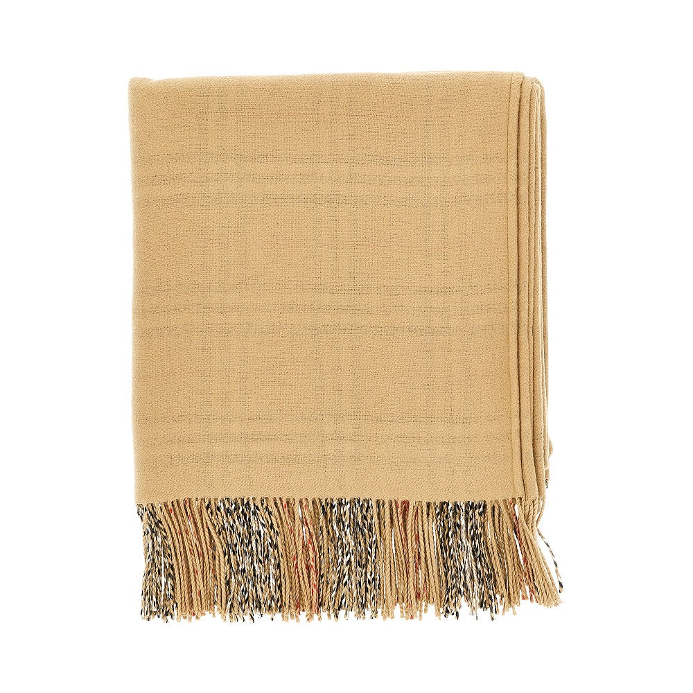 check wool reversible cape
