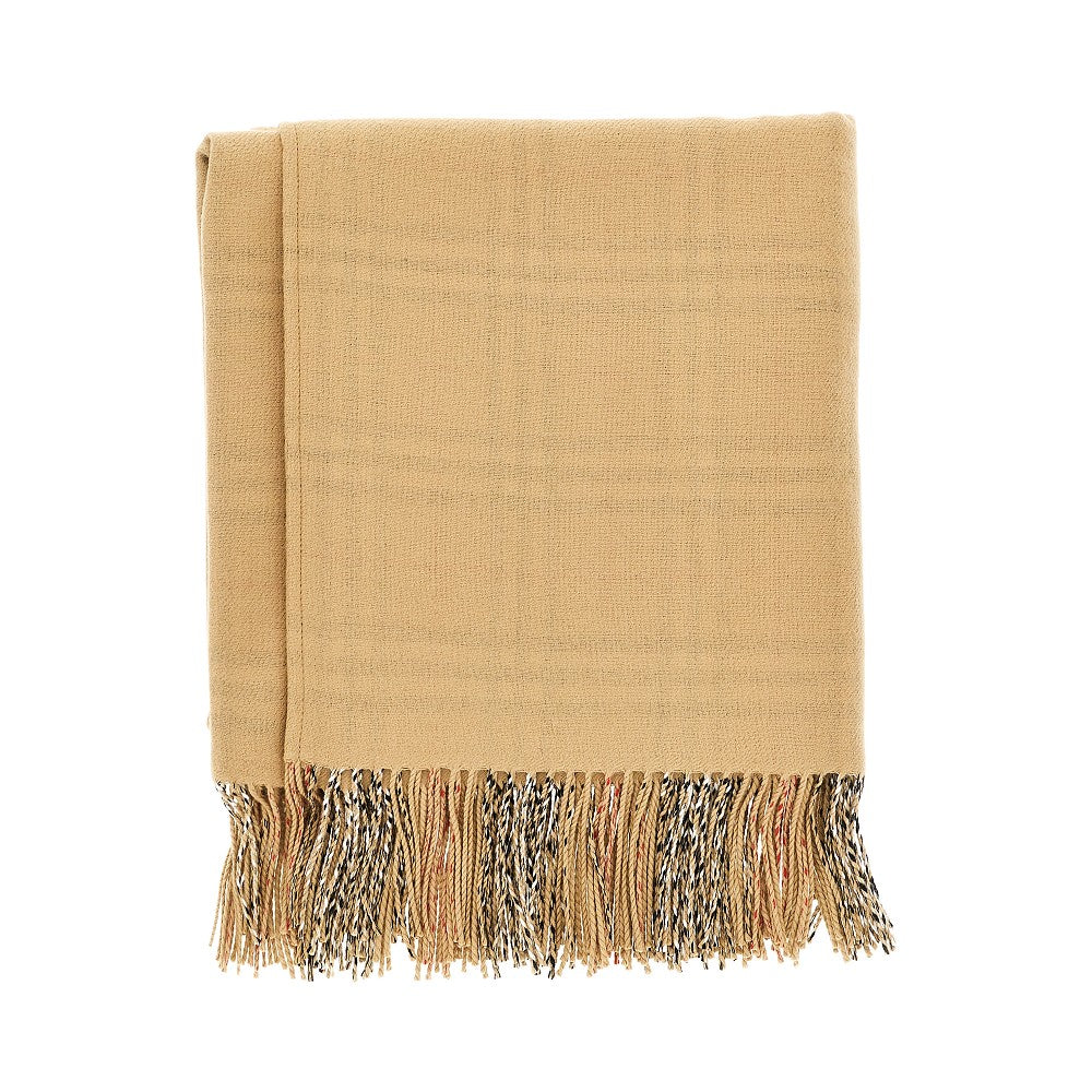 check wool reversible cape