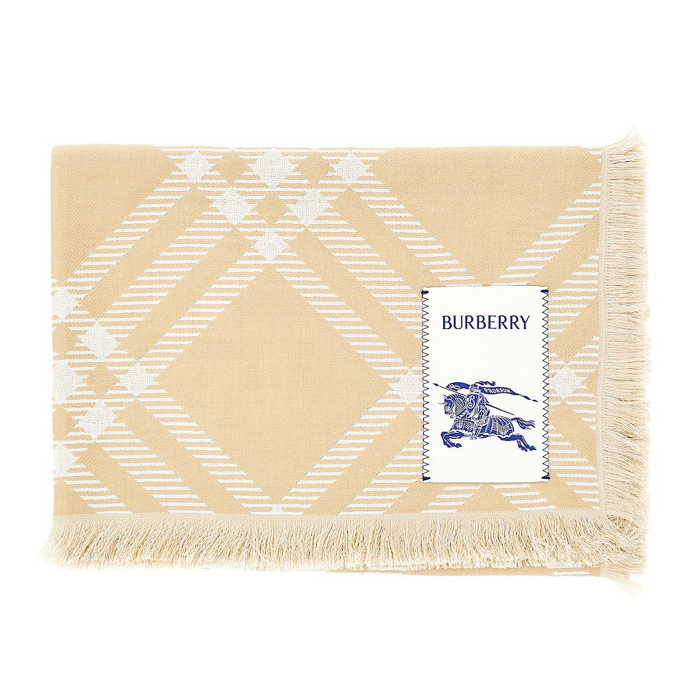 BURBERRY OS check wool and silk scarf