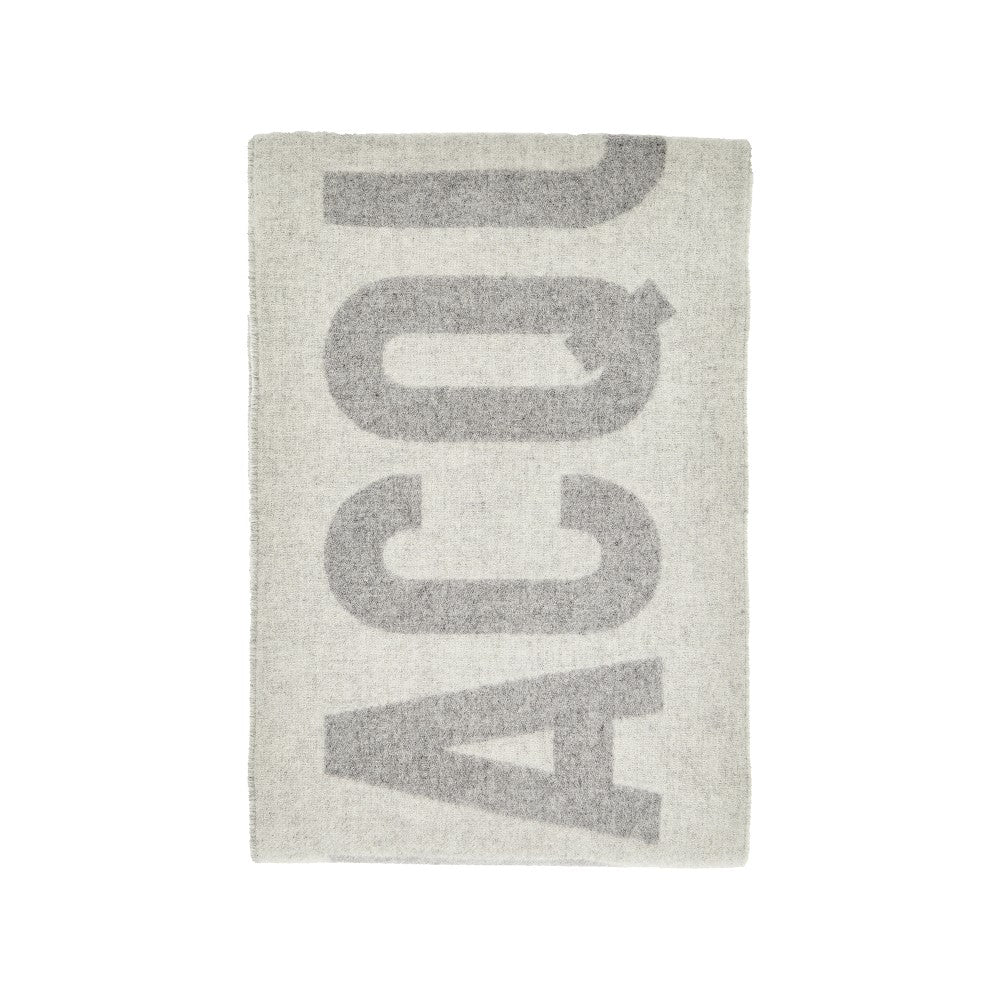 jacquard logo wool scarf