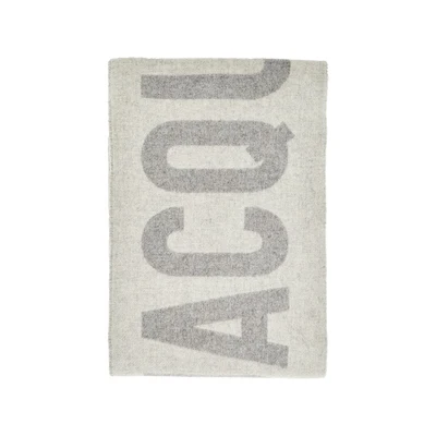 jacquard logo wool scarf