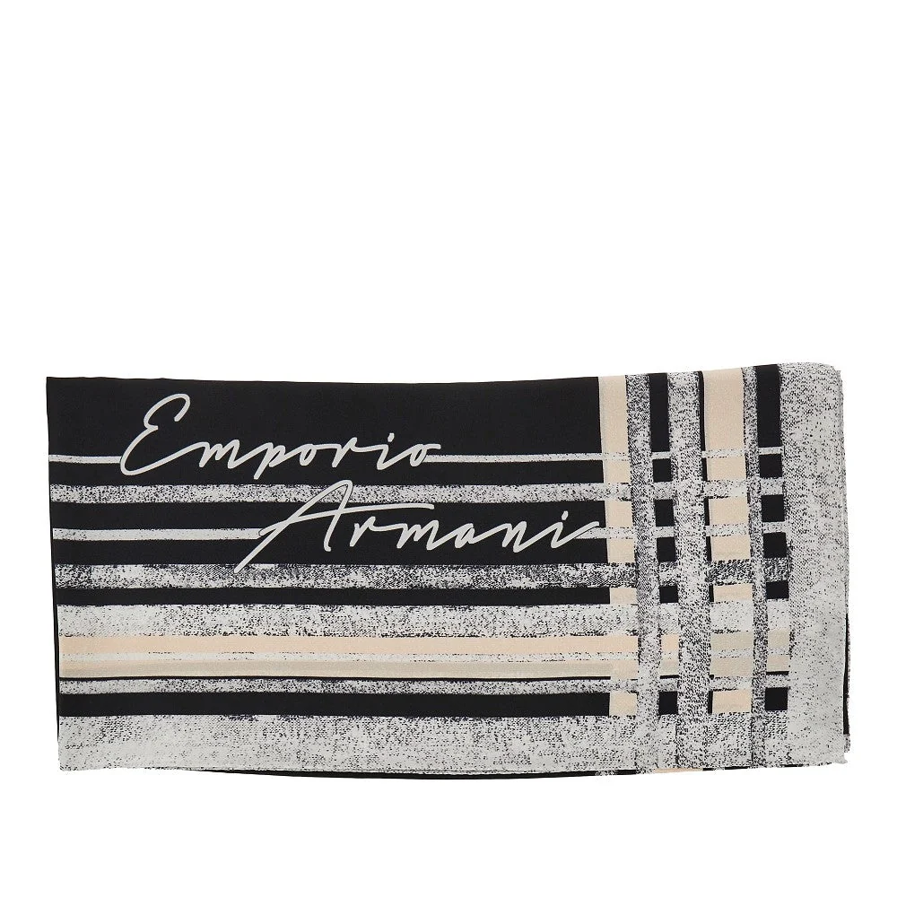 EMPORIO ARMANI OS silk scarf with print