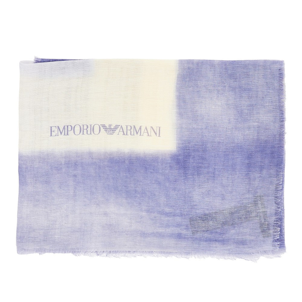 EMPORIO ARMANI OS silk and linen-blend scarf