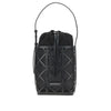 faux leather and mesh bucket bag
