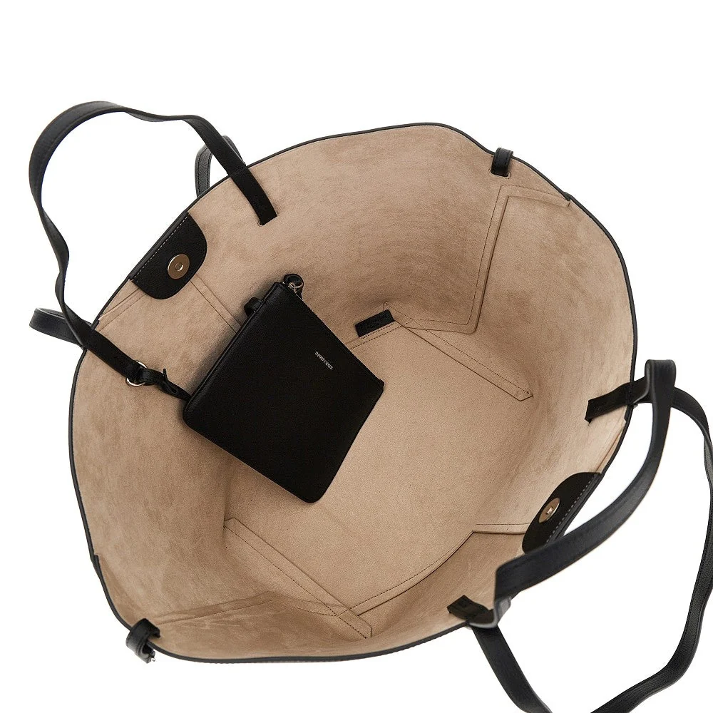 emporio armani 1981 leather shopping bag