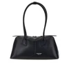 leather shoulder bag with lettering logo