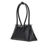 leather shoulder bag with lettering logo