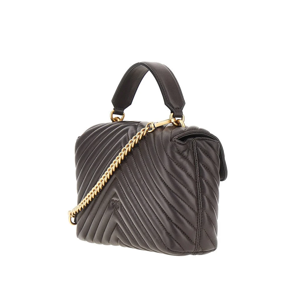 PINKO OS chevron nappa leather mini love lady puff bag