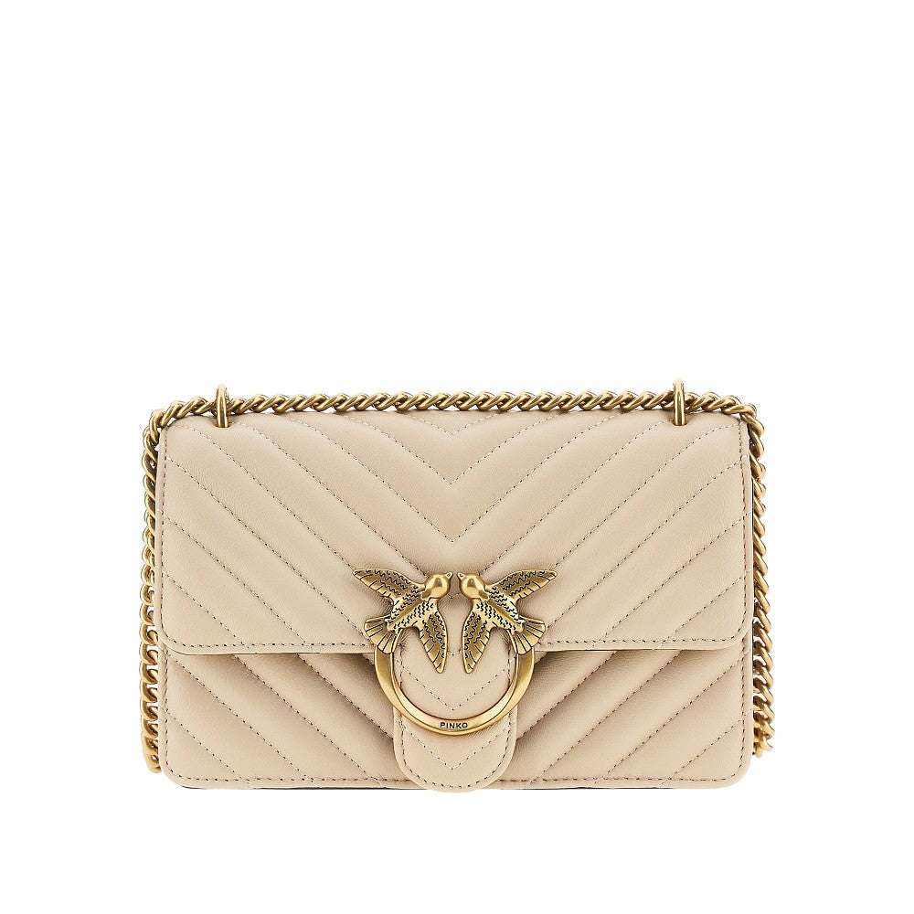 PINKO OS chevron leather mini love one bag