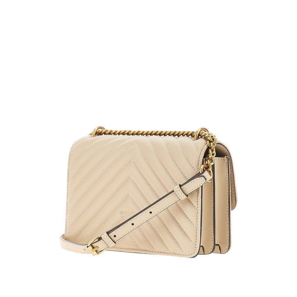 PINKO OS chevron leather mini love one bag