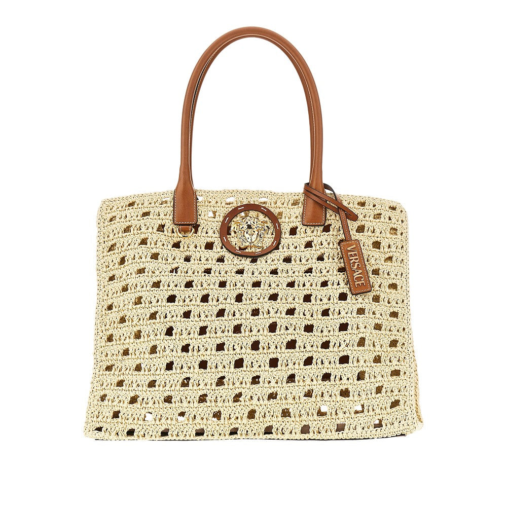 big la medusa raffia shopping bag
