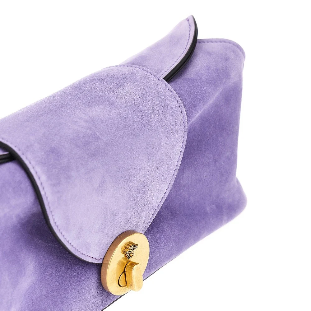 suede leather vivian clutch