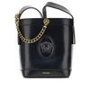 leather bucket bag with medusa patch
