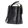 leather bucket bag with medusa patch