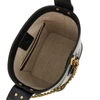 leather bucket bag with medusa patch