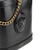 leather bucket bag with medusa patch