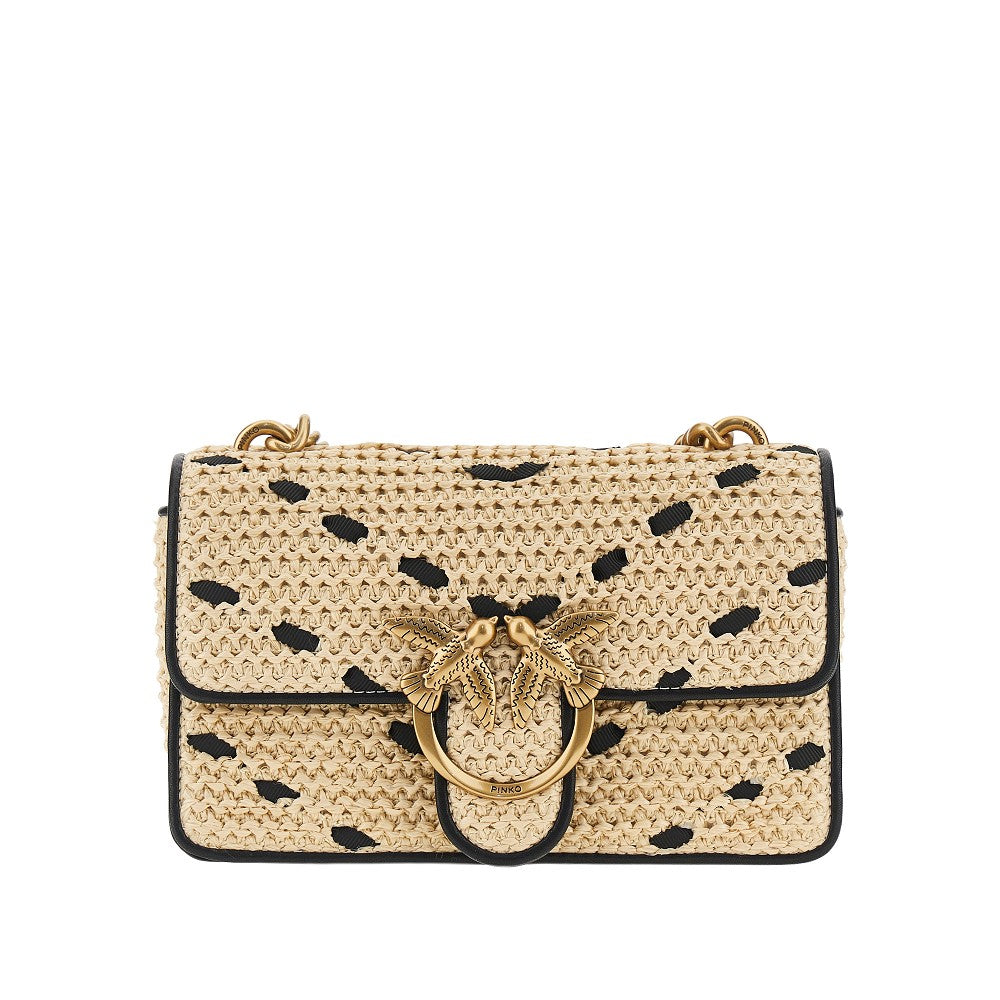 PINKO OS raffia mini love bag one light bag