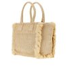 faux raffia shopping bag with logo