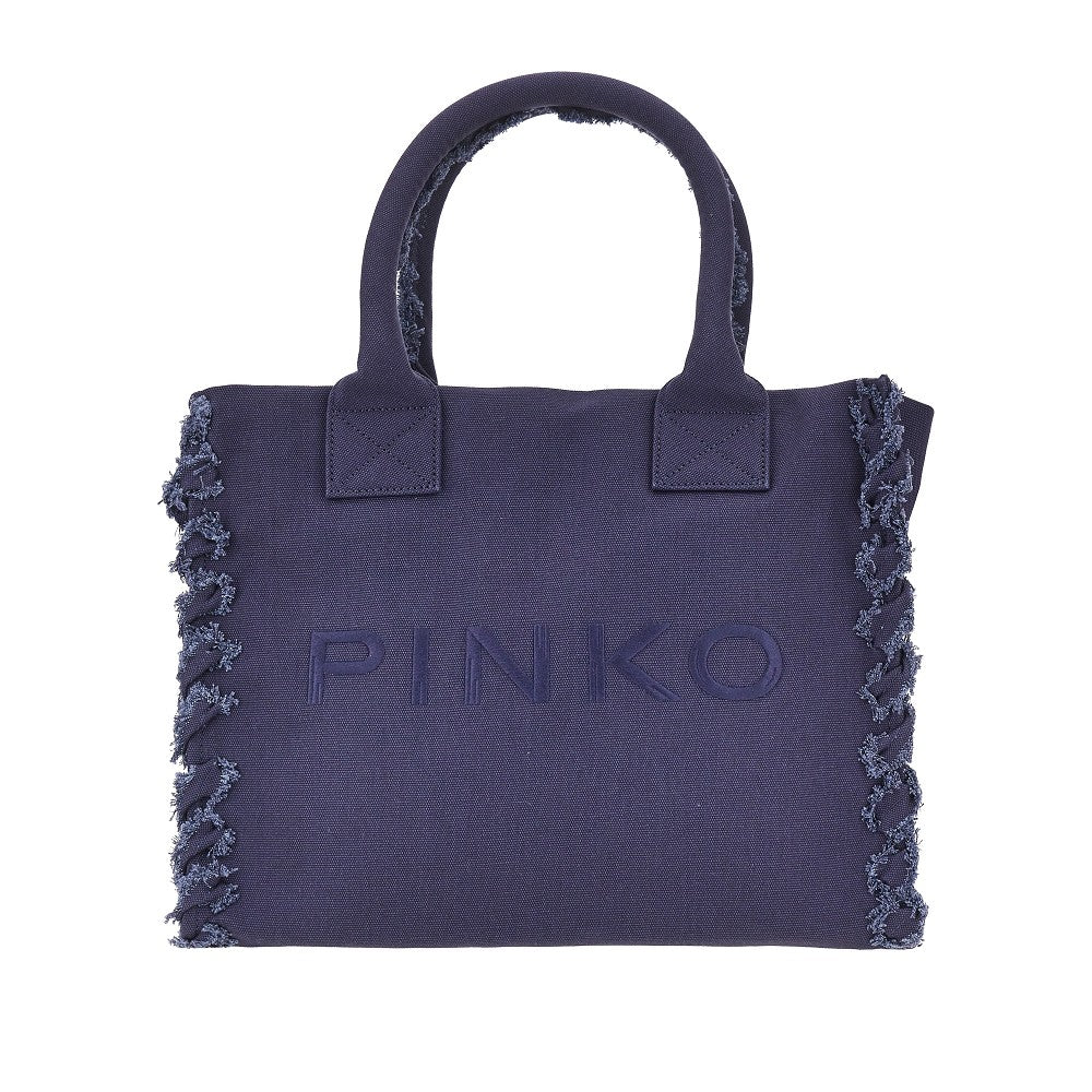 PINKO OS canvas medium beach shopping bag