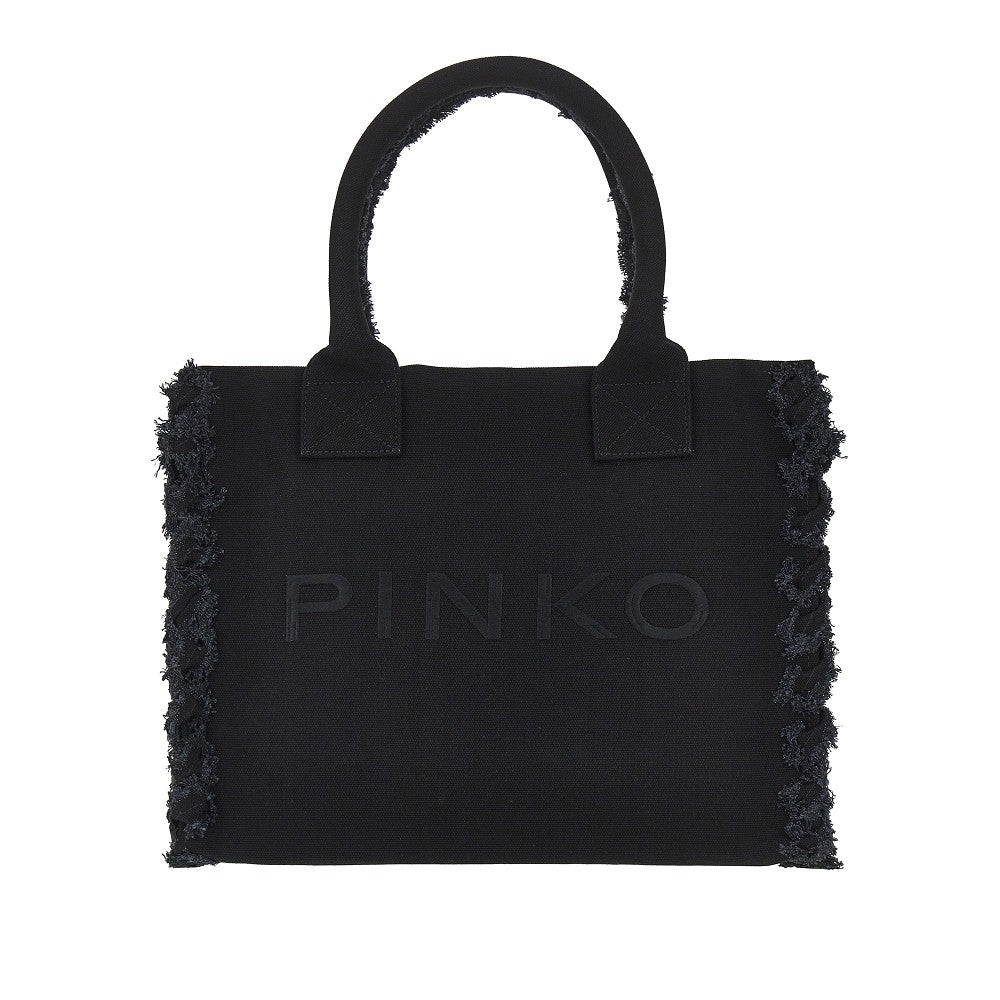 PINKO OS canvas medium beach shopping bag