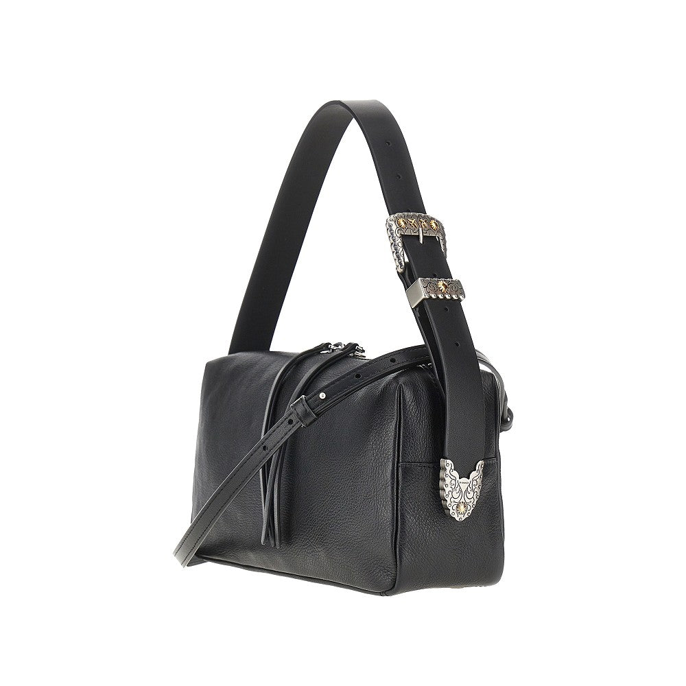 PINKO OS grained leather crossbody bag