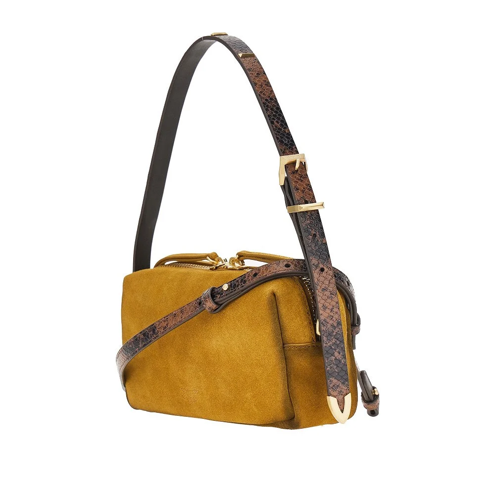 PINKO OS suede leather mini crossbody bag