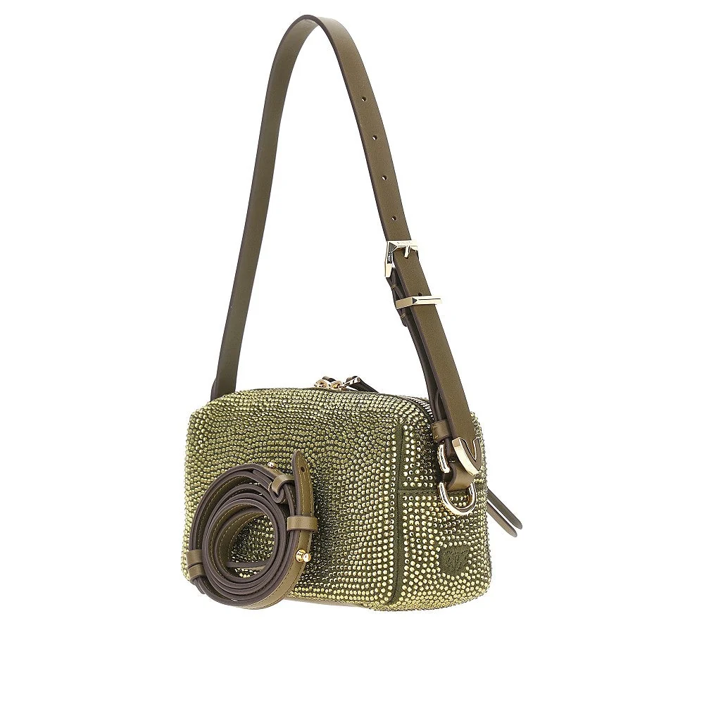 PINKO OS full strass mini crossbody bag