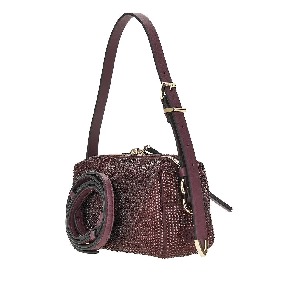 PINKO OS full strass mini crossbody bag