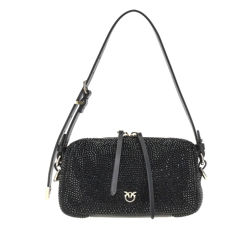 PINKO OS full strass mini crossbody bag