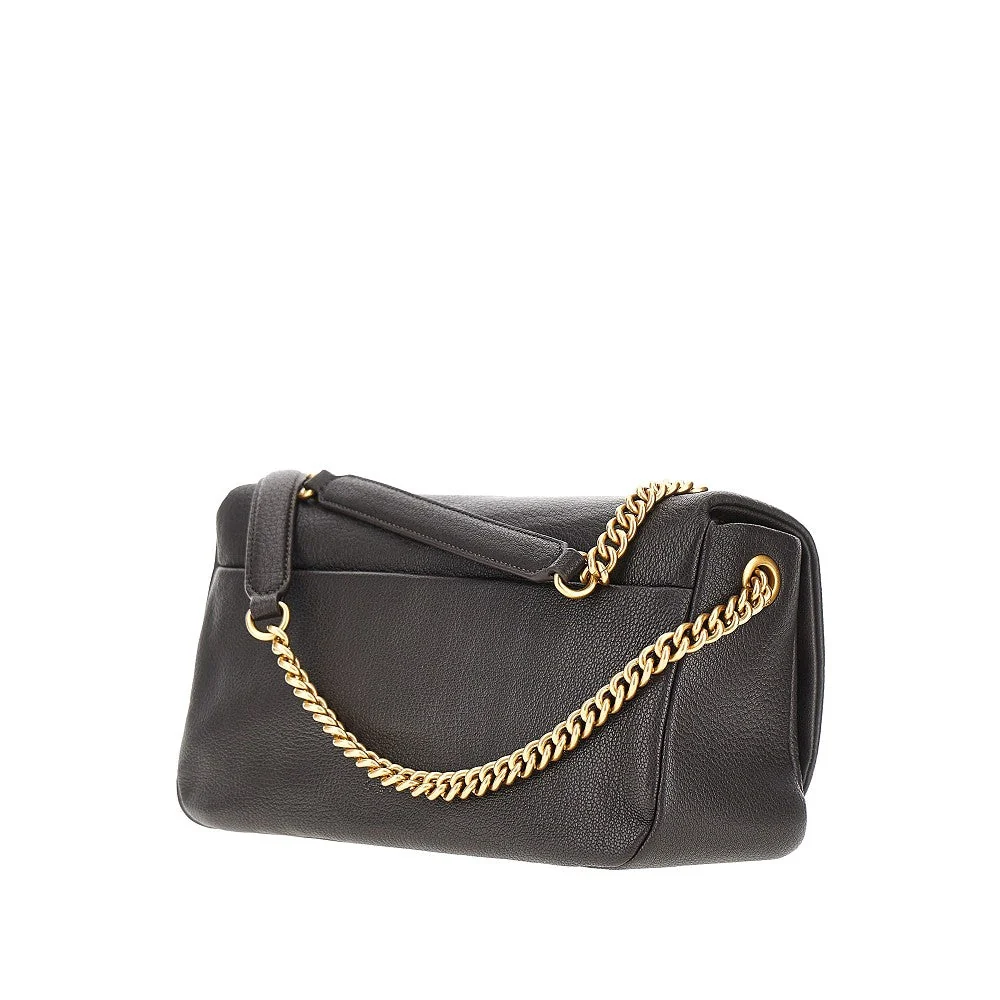 large click soft horizontal leather bag