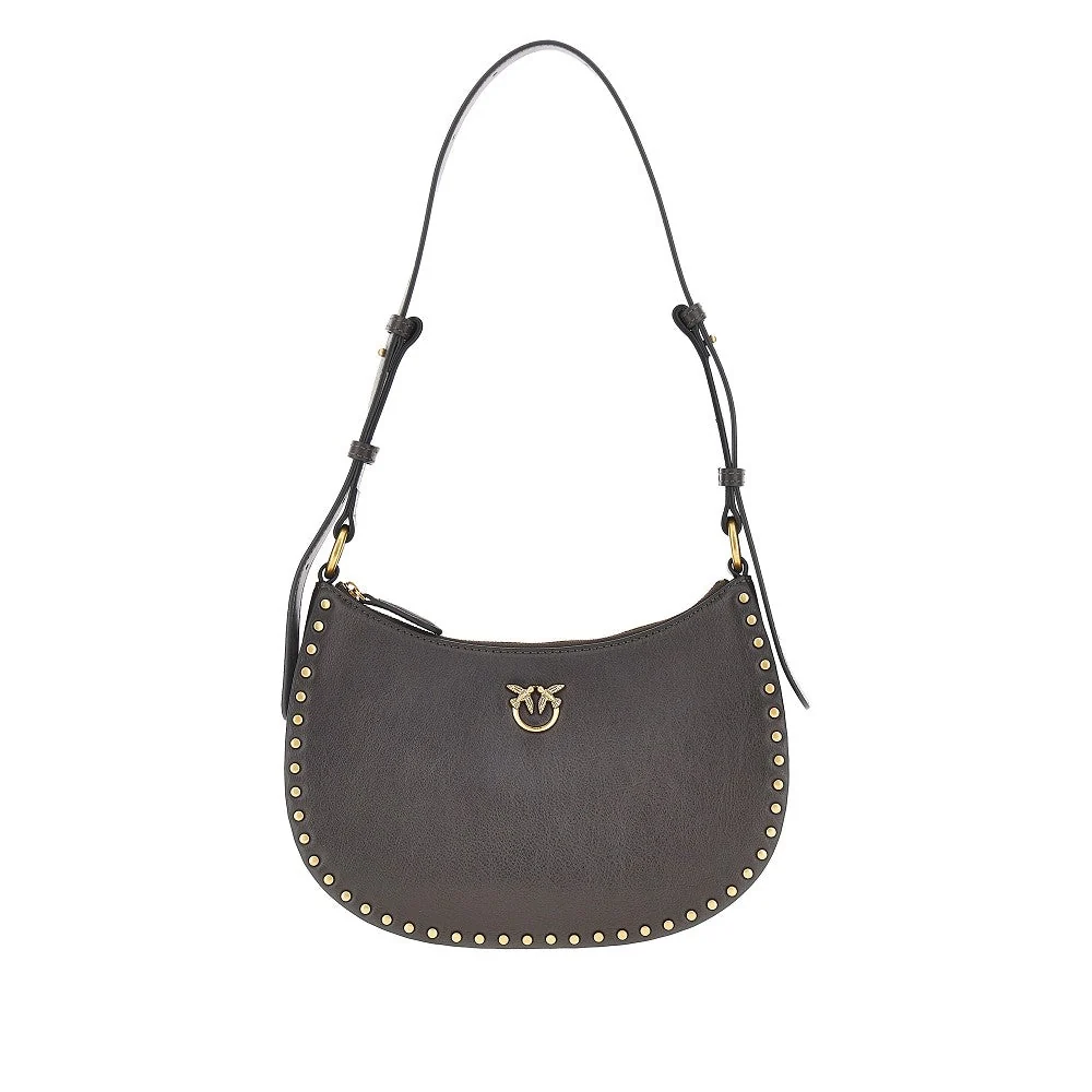 PINKO OS leather mini half moon shoulder bag