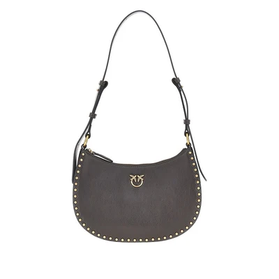 leather mini half moon shoulder bag