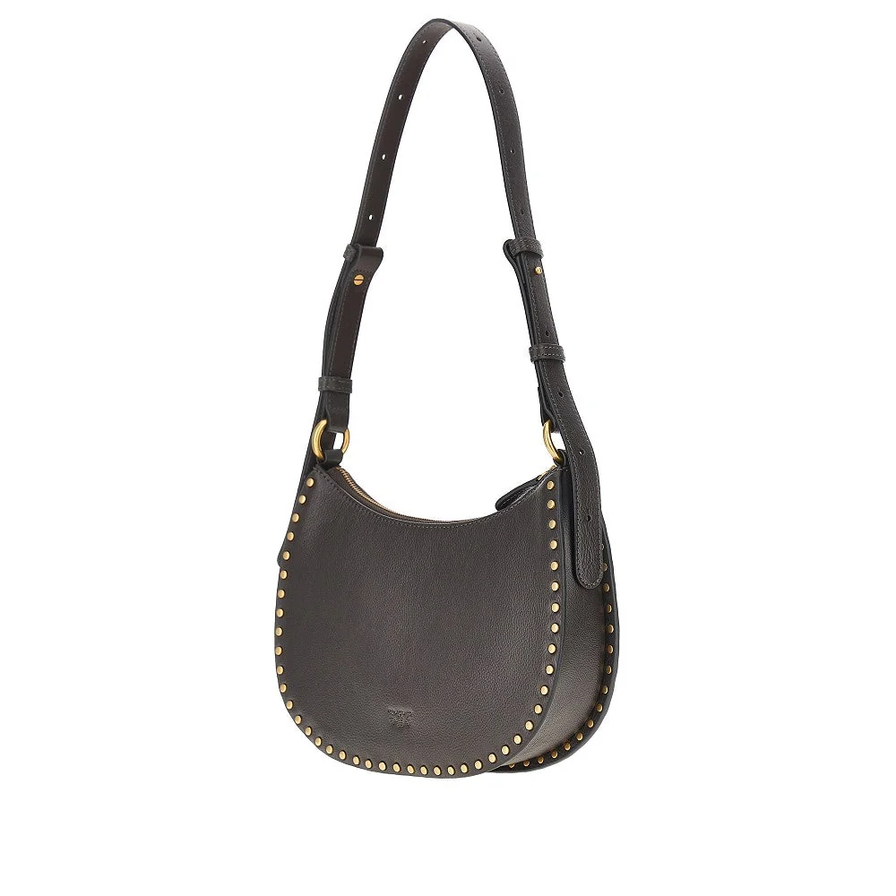 PINKO OS leather mini half moon shoulder bag