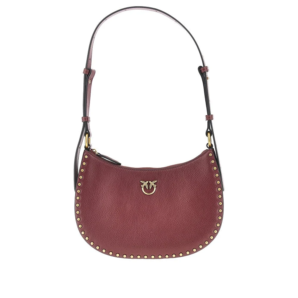 PINKO OS leather mini half moon shoulder bag