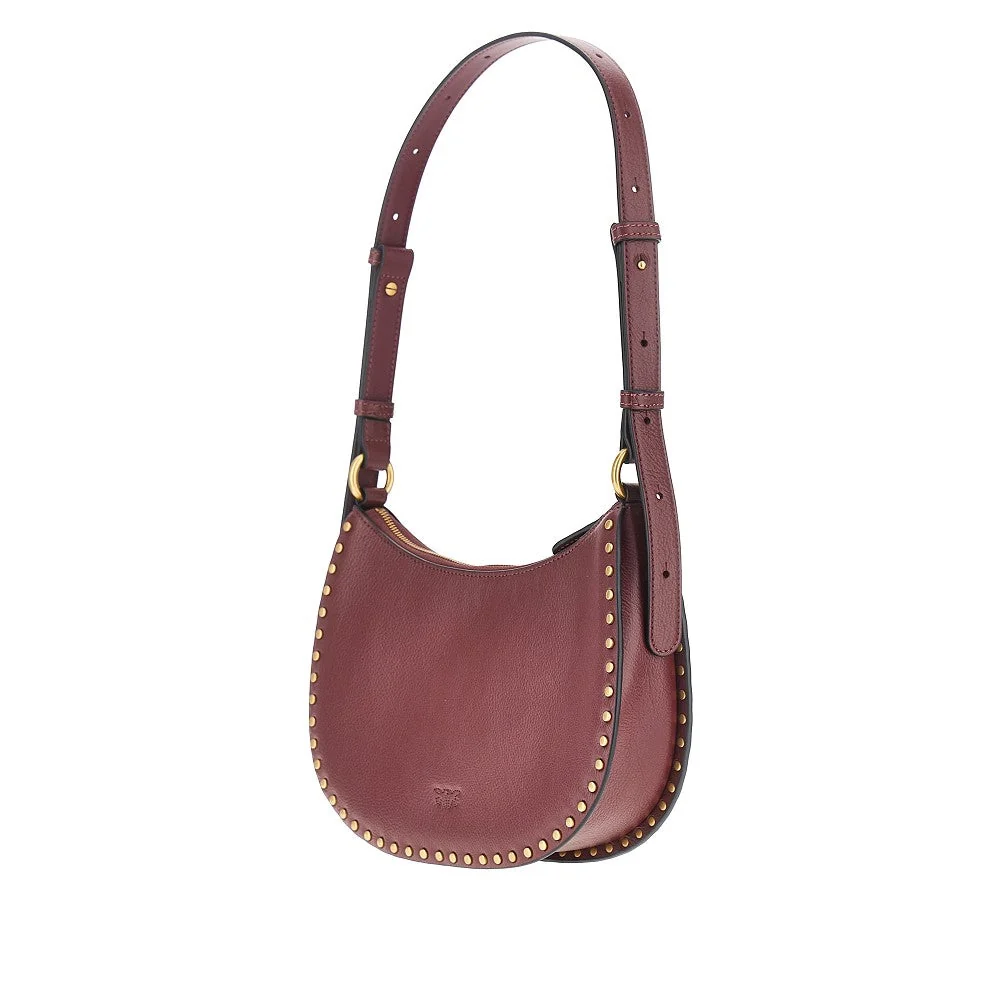 PINKO OS leather mini half moon shoulder bag