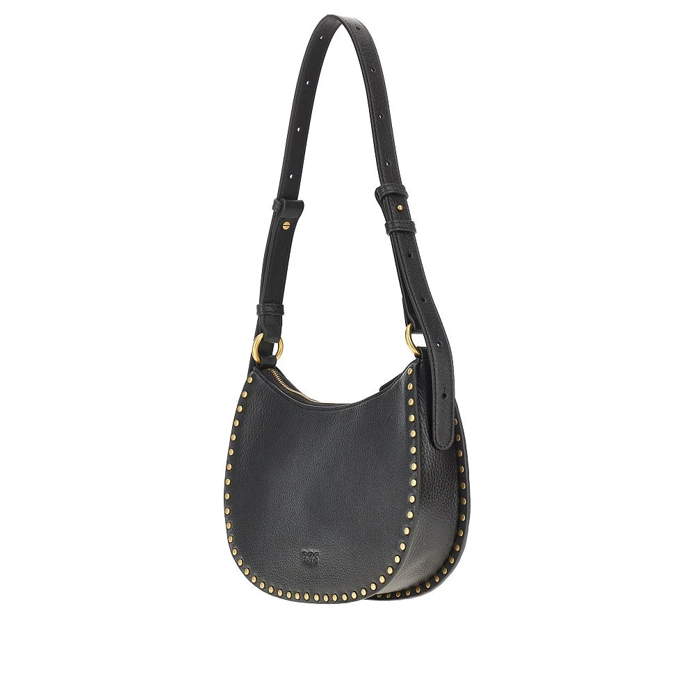 PINKO OS leather mini half moon shoulder bag