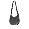 leather mini half moon shoulder bag