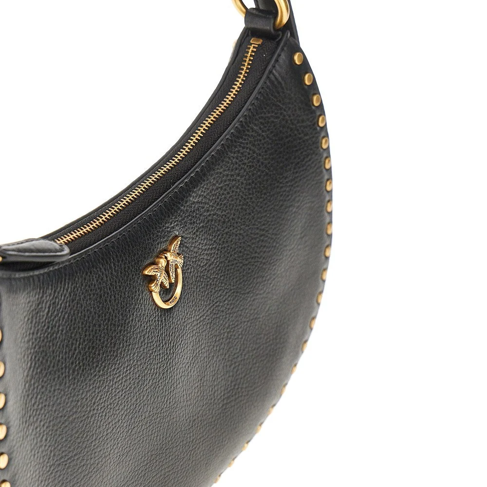 leather mini half moon shoulder bag