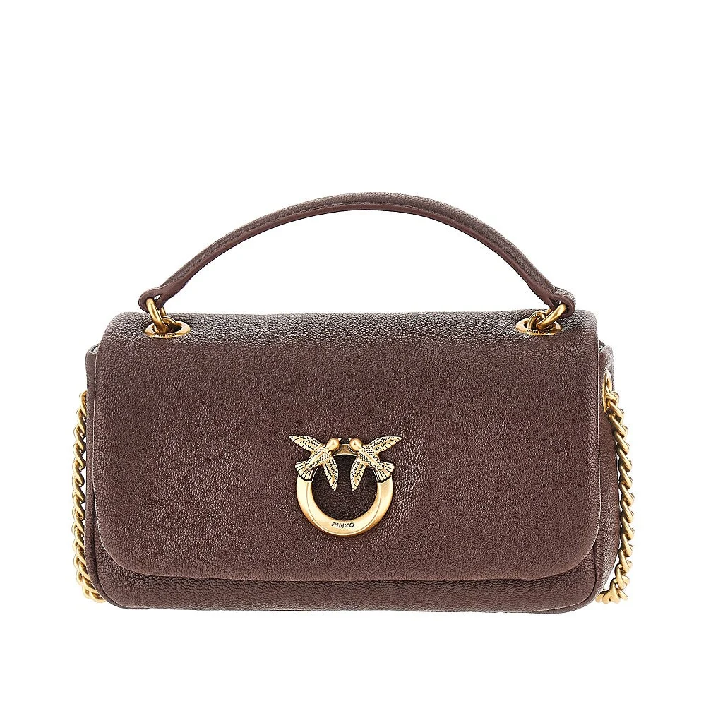 PINKO OS leather large click soft horizontal bag