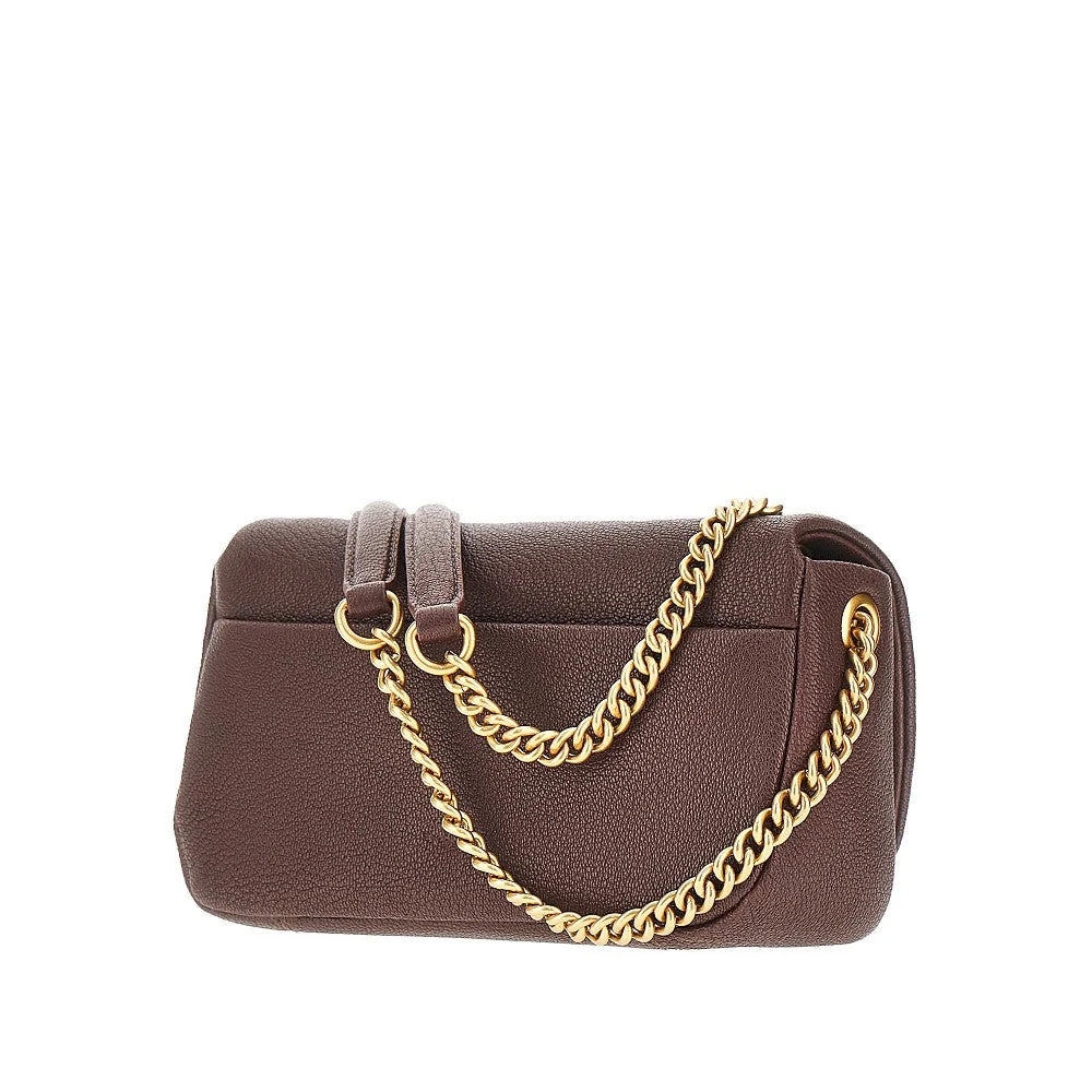 PINKO OS leather large click soft horizontal bag