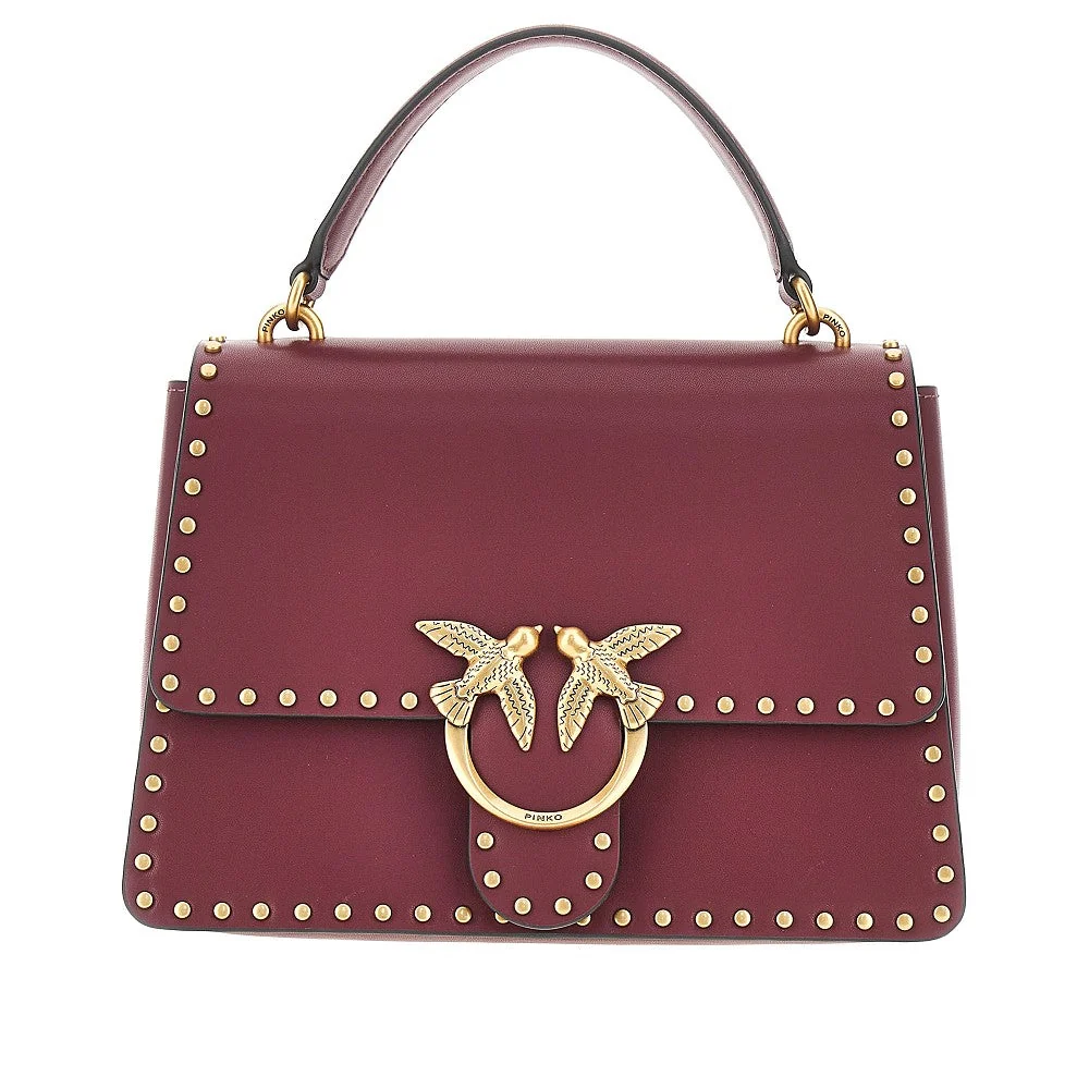 PINKO OS leather bag with love birds buckle