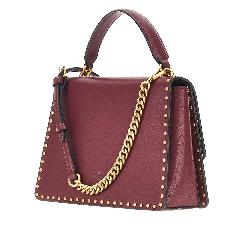 PINKO OS leather bag with love birds buckle