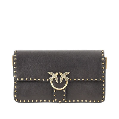 love one slouchy leather bag with studs