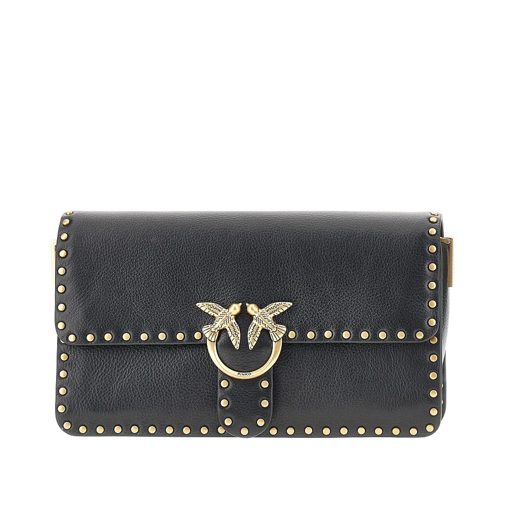 love one slouchy leather bag with studs