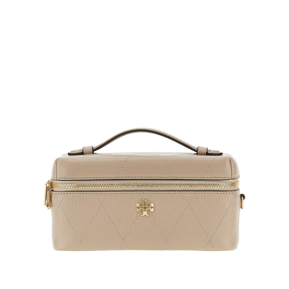 TORY BURCH OS quilted leather charlie beauty case bag