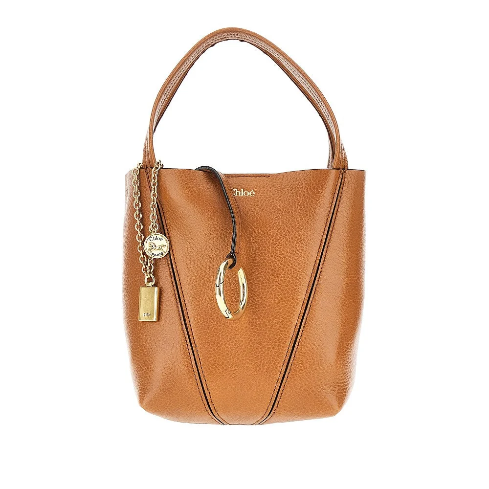 grained leather small spin bag